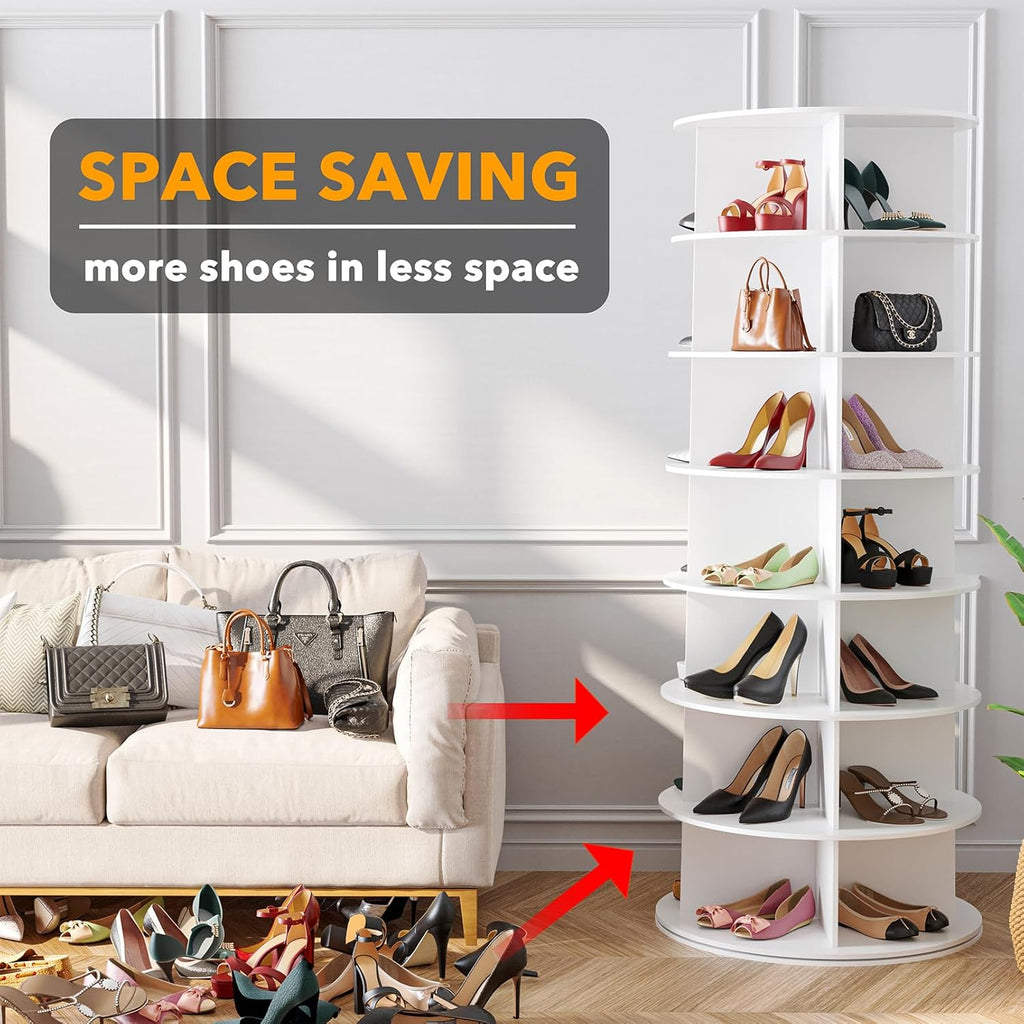 360° Spinning Vertical Shoe & Handbag Organizer