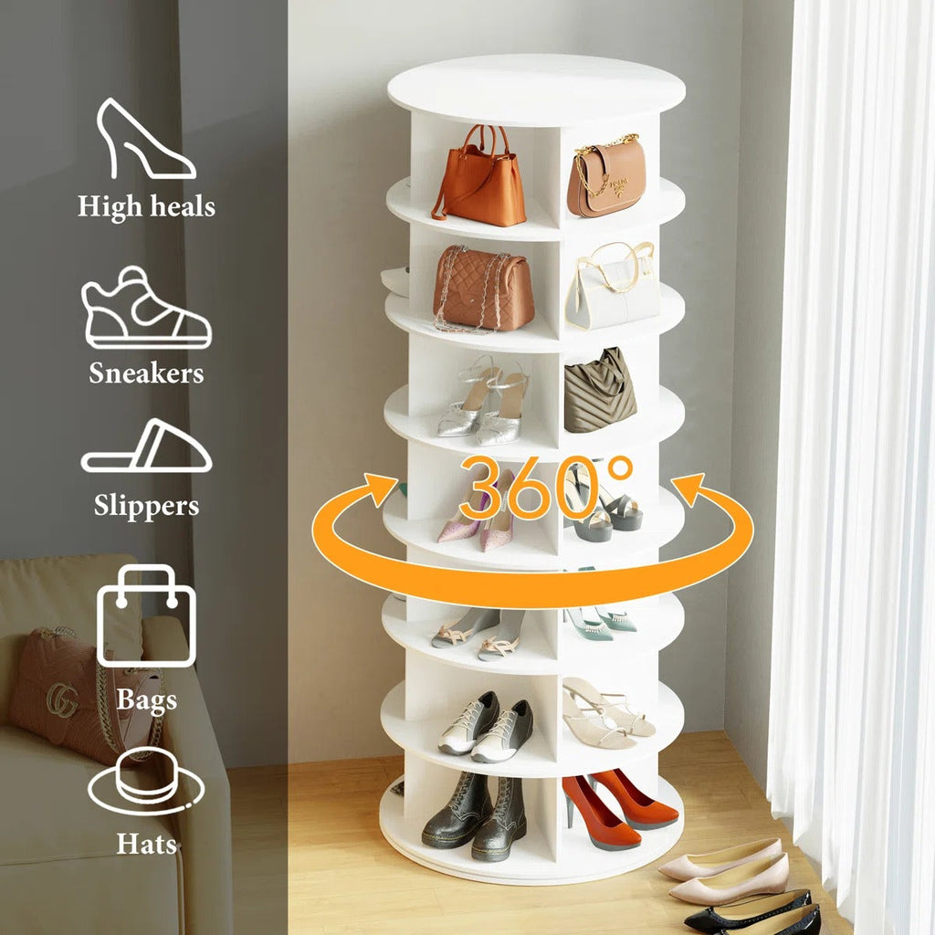 360° Spinning Vertical Shoe & Handbag Organizer