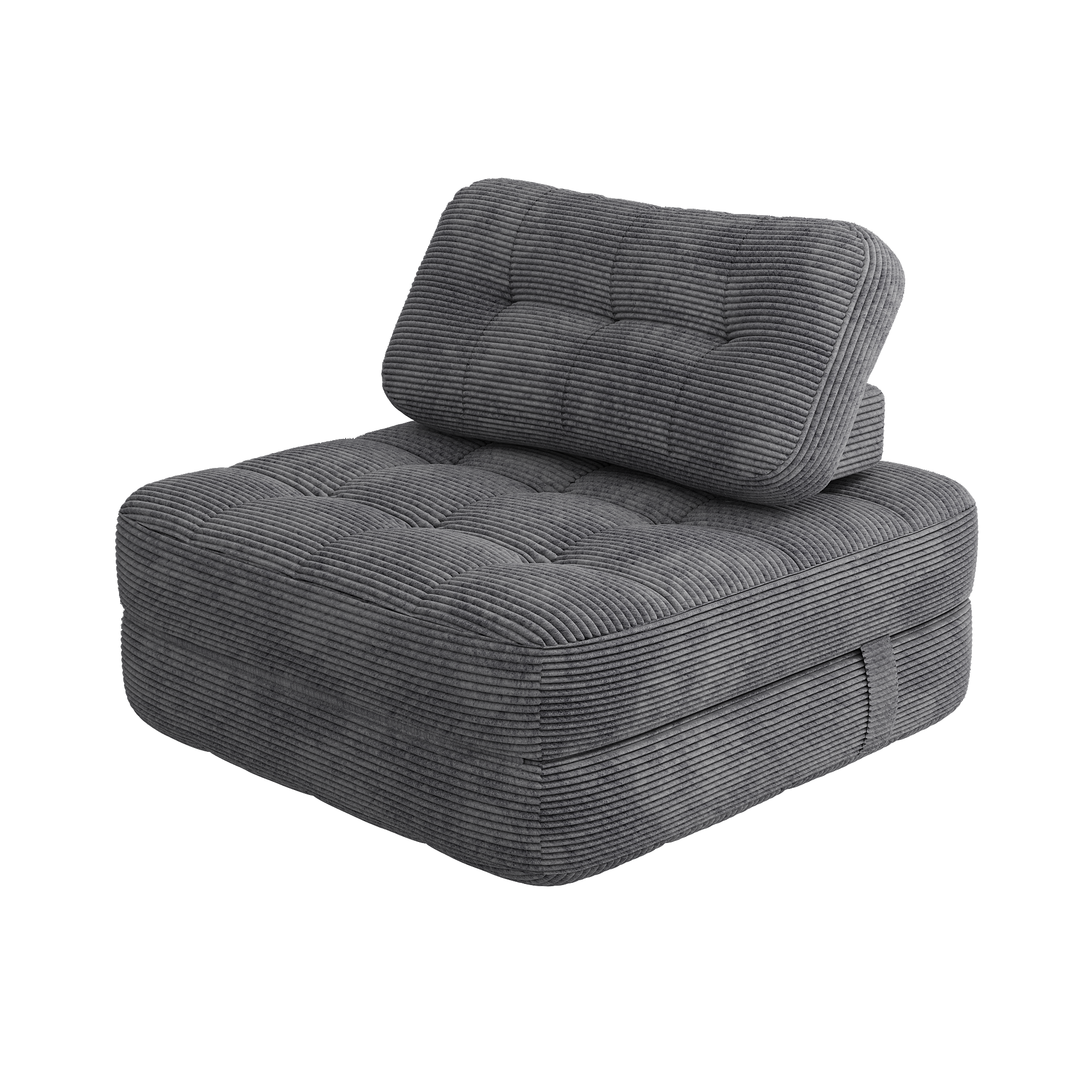 78.7" Convertible Lazy Sofa Bed with Corduroy Fabric Surface